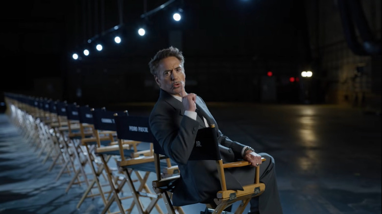 Robert Downey Jr. sitting in his chair in the Avengers: Doomsday cast announcement