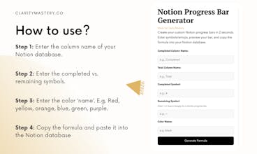 Notion Progress Bar Formula Generator gallery image