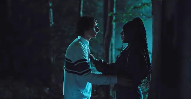 HELL OF A SUMMER, from left: Finn Wolfhard, Krista Nazaire, 2023. © Neon /Courtesy Everett Collection