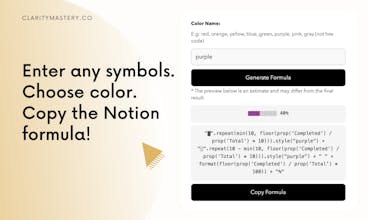 Notion Progress Bar Formula Generator gallery image