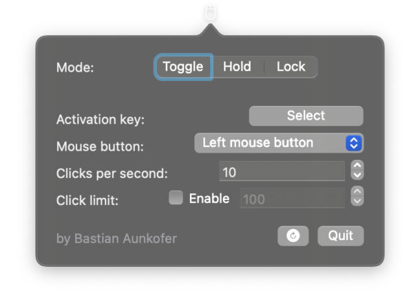 MaClicker Mac autoclicker is free and easy to use