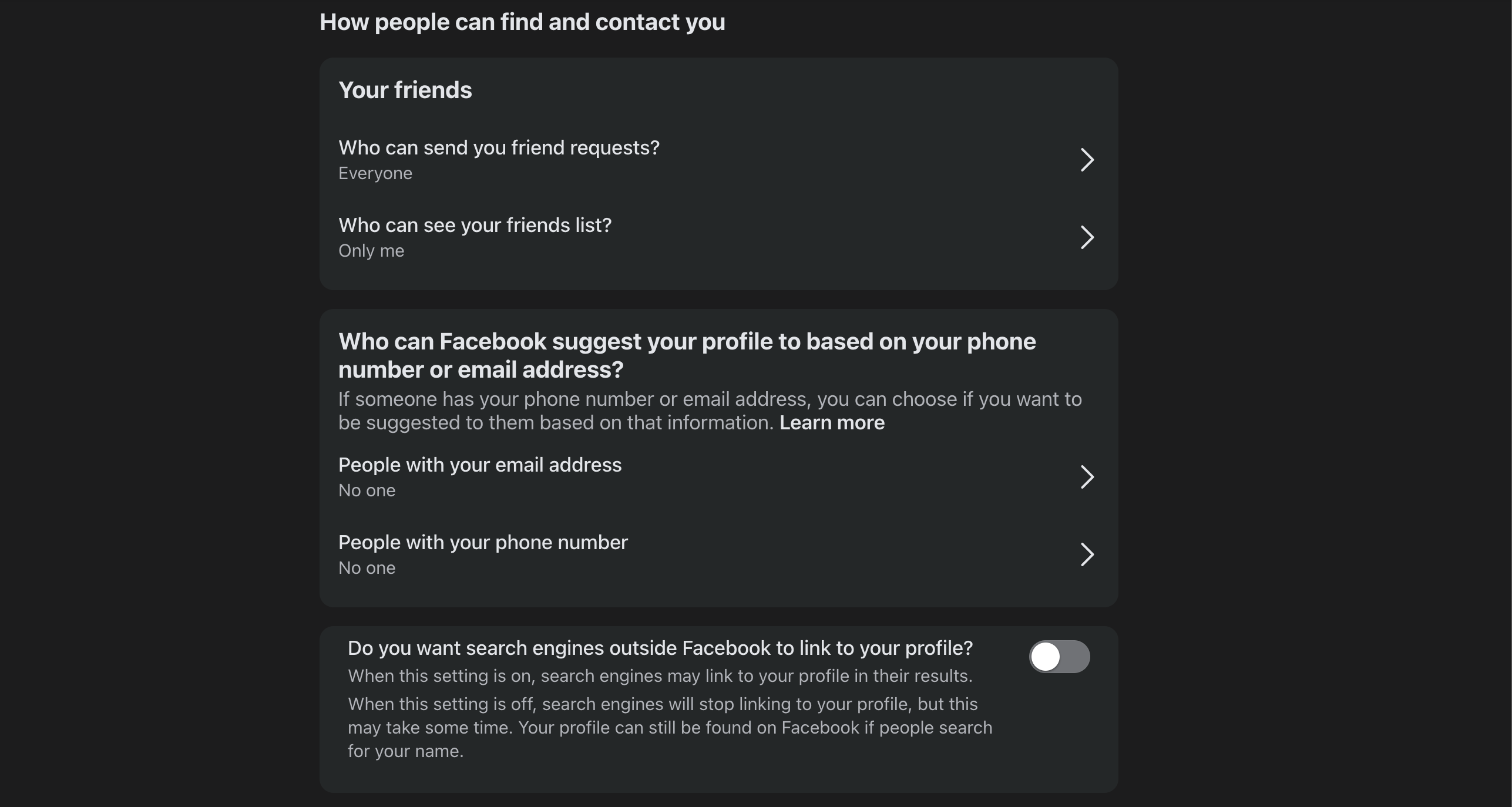 Facebook how people can find you