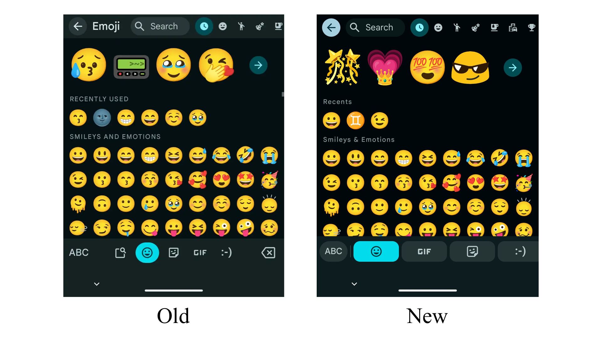 Gboard's new Emoji picker screen