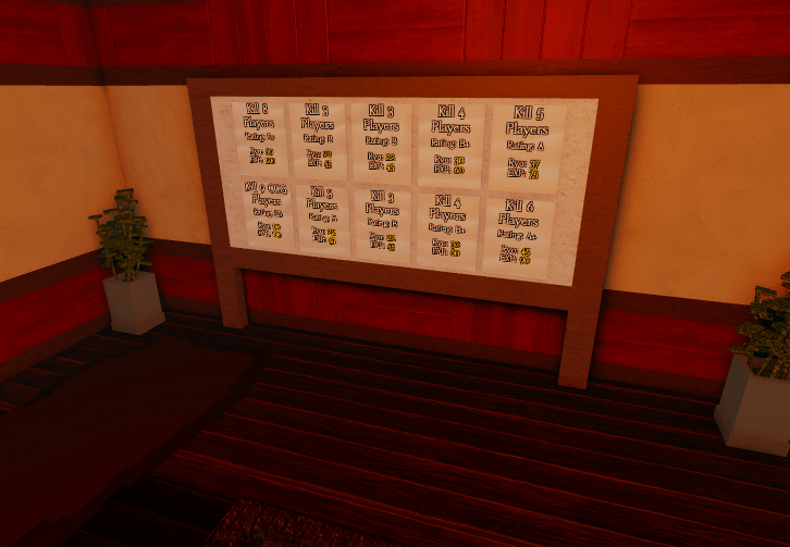 The mission board in Ghoul://RE