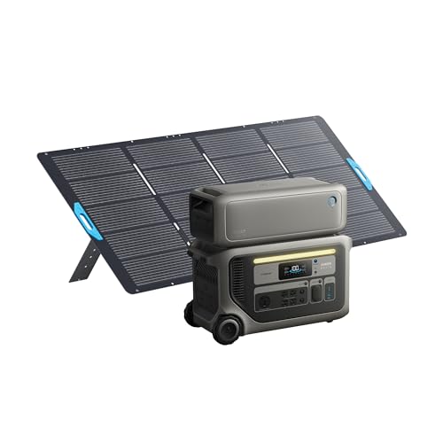 Anker Solix F3000 Portable Power Station, BP3000 Expansion Battery and 400W Solar Panel