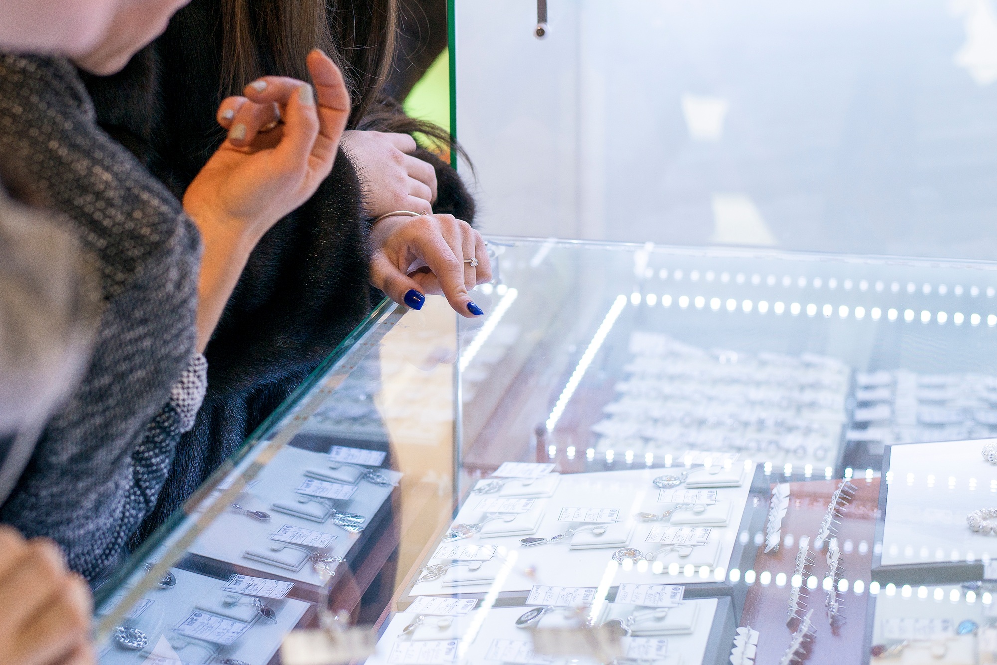 shopping in the jewelry store, gifts for women's holiday