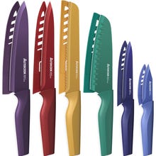 Astercook 6-Piece Color-Coded Kitchen Knife Set