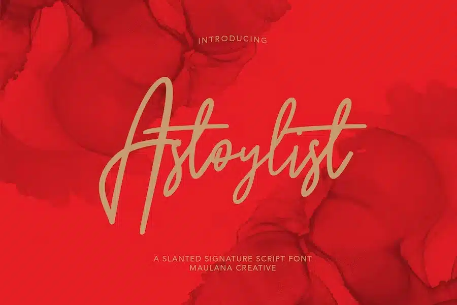 Astoylist Slanted Signature Script Font