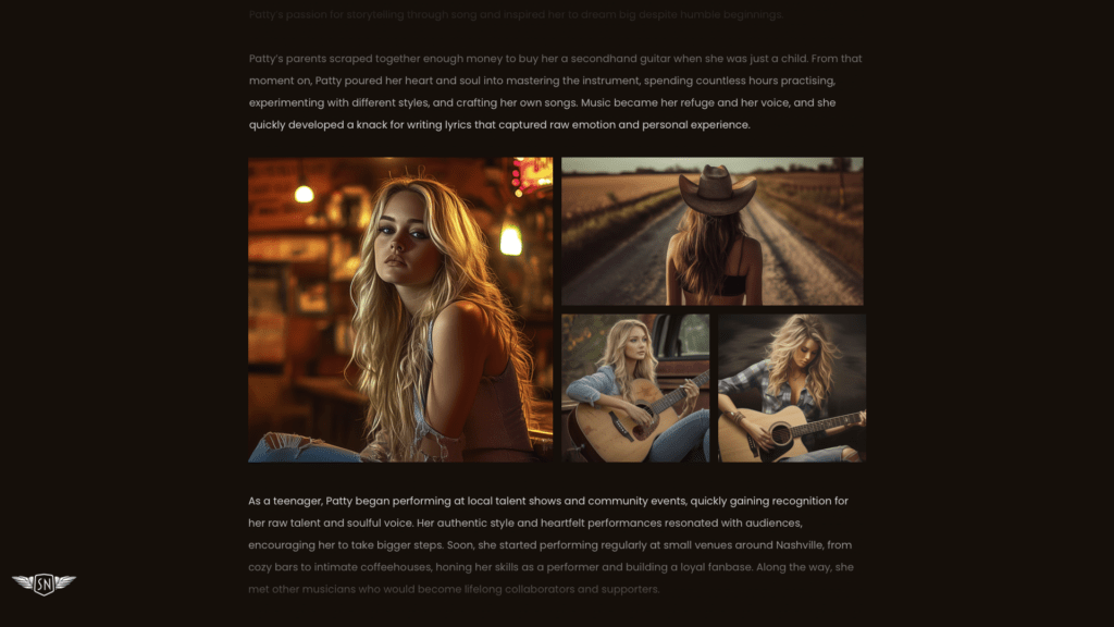 Modular grid containing a variety of images between two paragraphs of text.