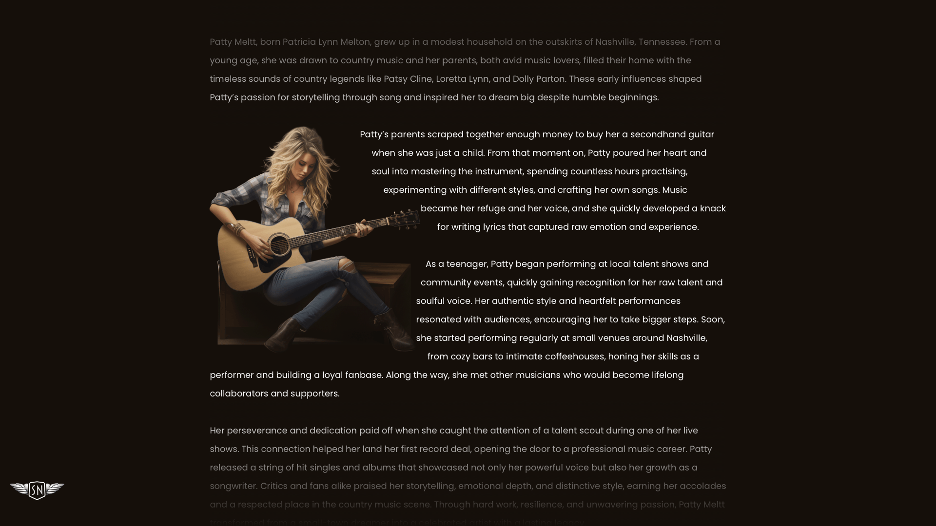 Irregular image floating left using the CSS shape-outside property.