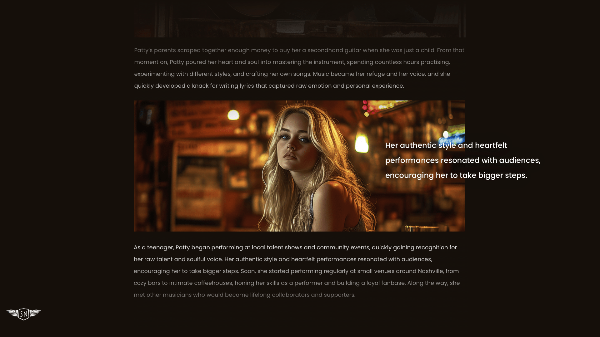 Caption positioned over a picture.