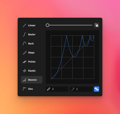 Easing functions in the Expressive Animator