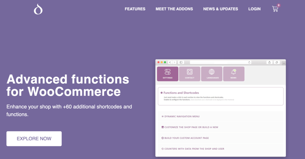 Woo Shortcodes Kit shortcode tool homepage.