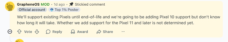 Graphene OS Pixel Support Ambiguity Graphene OS Pixel Support Ambiguity