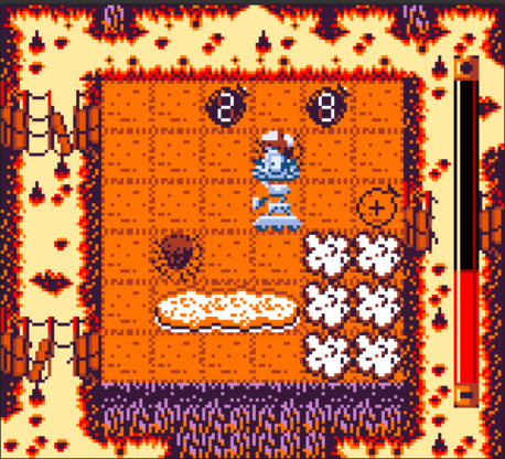 D*Fuzed - An area with a pair of bombs lying around with numbers written on them. A robot stands nearby.