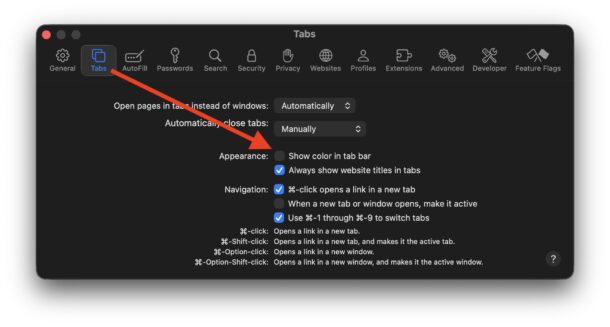 How to disable color tinting in Safari on Mac