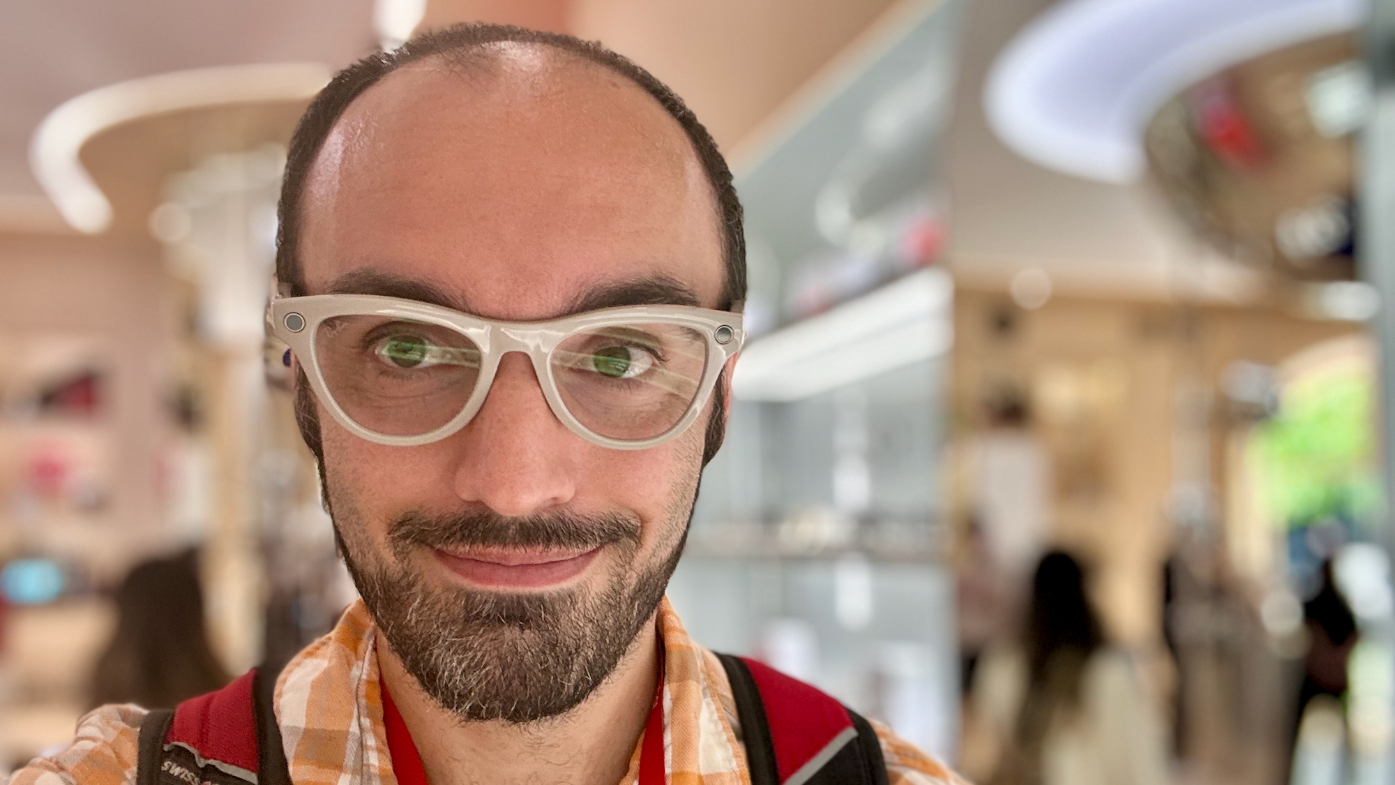 A photo of the author wearing Ray-Ban Meta (Gen 2) Skyler frames.