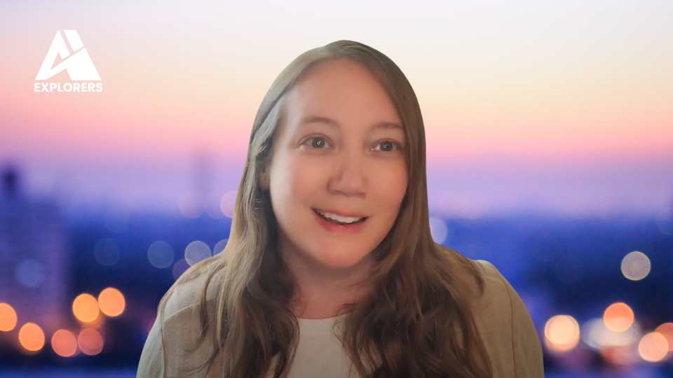 Jessica Spencer speaks during an AI Explorers training