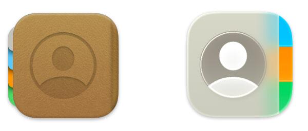 Contact’s icons old and new