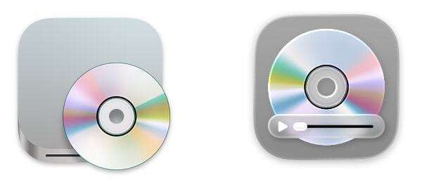 DVD Player’s icons old and new