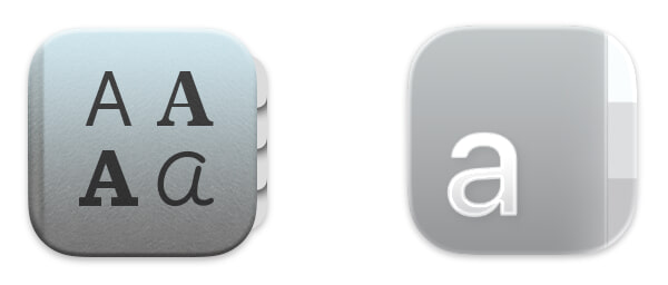 Font Book’s icons old and new