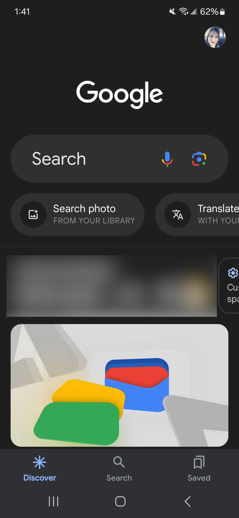 google search page displayed on android phone