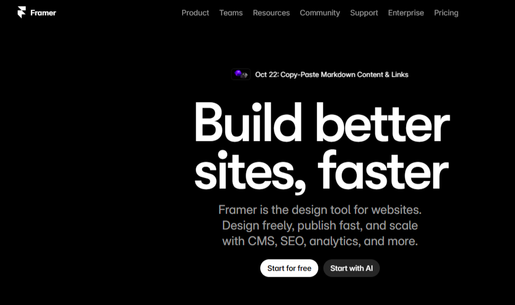 Framer AI website builder