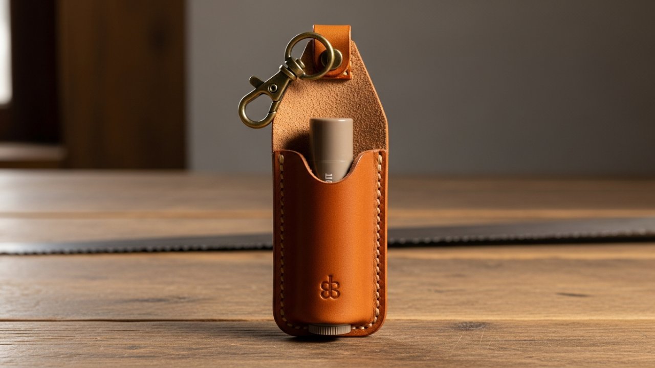 Leather Lip Balm Holder