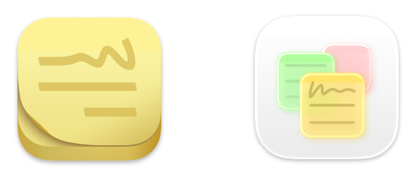 Stickies’s icons old and new